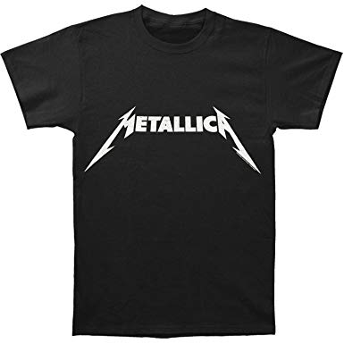 Metallica Black and White Logo Adult T-Shirt
