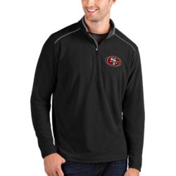 Antigua San Francisco 49ers Black/Gray Glacier Quarter-Zip Pullover Jacket