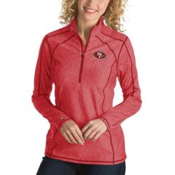Antigua San Francisco 49ers Women's Heather Red Tempo Desert Dry Quarter-Zip Jacket