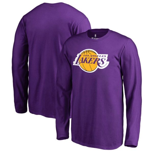 LOS ANGELES LAKERS PURPLE PRIMARY TEAM LOGO LONG SLEEVE T-SHIRT