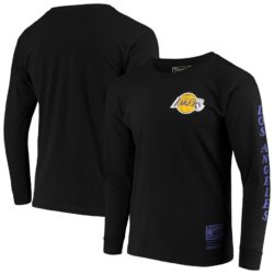 MITCHELL & NESS LOS ANGELES LAKERS BLACK ICONIC LONG SLEEVE T-SHIRT