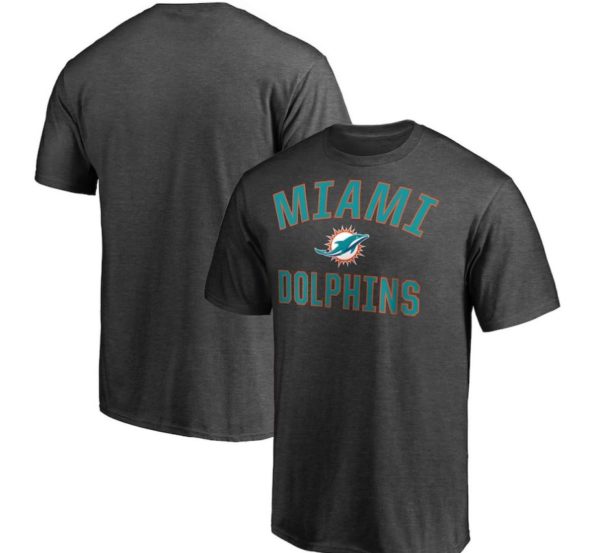 Branded Miami Dolphins Heathered Charcoal Victory Arch T-Shirt