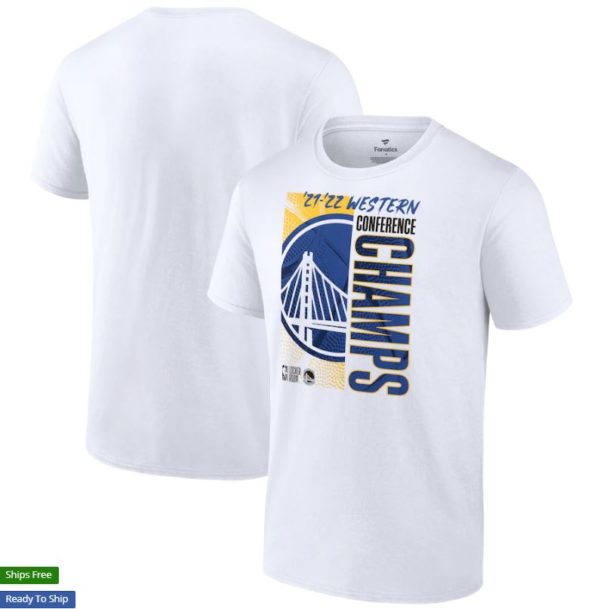 Fanatics Branded Golden State Warriors White 2022 Western Conference Champions Locker Room T-Shirt